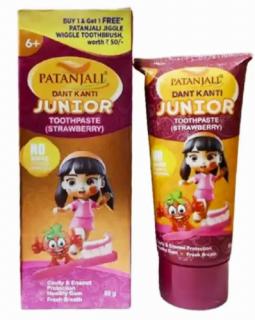 Зубная паста Дант Канти Джуниор 6+, Патанджали (Dant Kanti Junior, Patanjali) 80 гр + Зуб/щетка