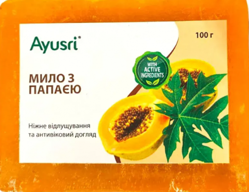Мило гліцеринове Папайя (Ayusri), 100 гр. - 1